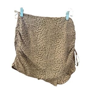 Hudson Gray Mini Skirt, Size S, Brown & Tan Animal Print, Ruffle & Lined.